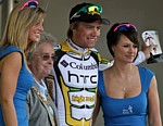 Edvald Boasson Hagen in Gelb nach der f�nften Etappe der Tour of Britain 2009
